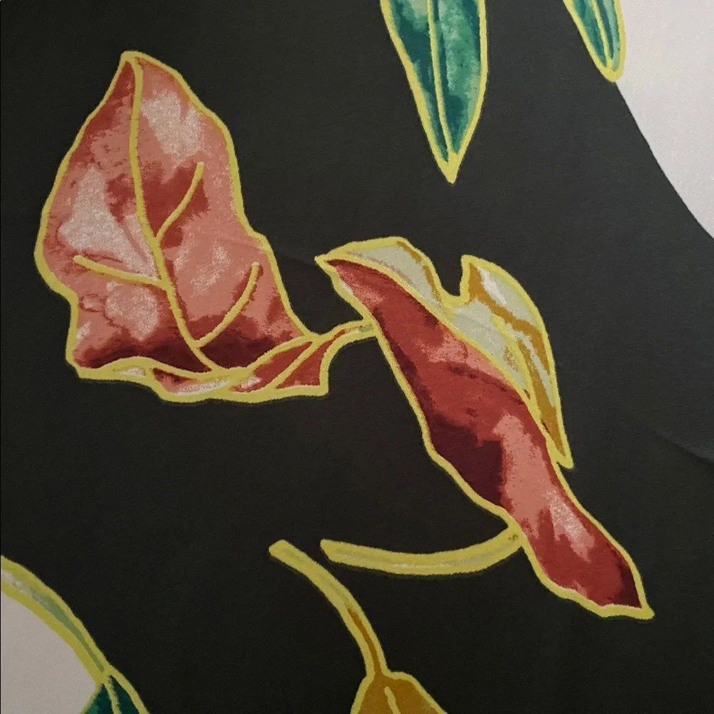 NWT White House Black Market Autumn Leaves Spruce Floral Oblong Scarf 71”x21”